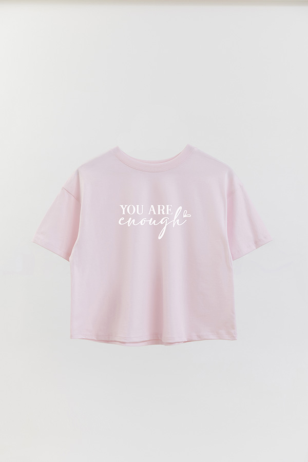 REMERA CROP ESTAMPADA PNK YOU ARE ENOUGH