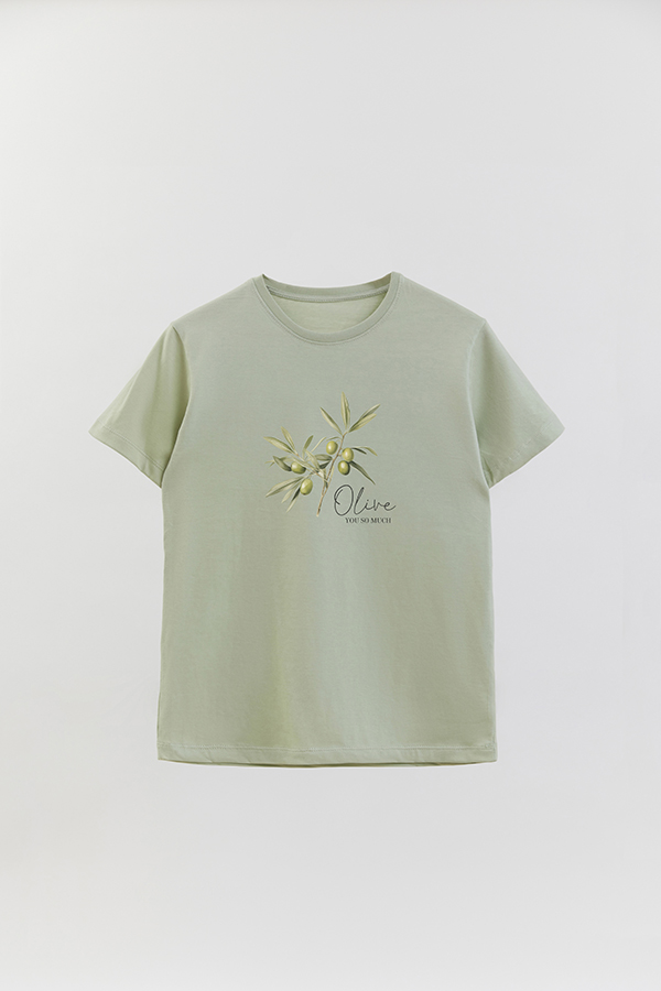 REMERA BASICA ESTAMPADA HARVEST OLIVE
