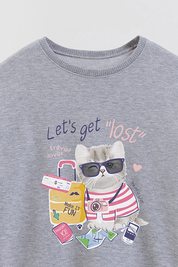 BUZO CREWNECK RUSTICO KITTY DREAMS TRAVEL LOVER
