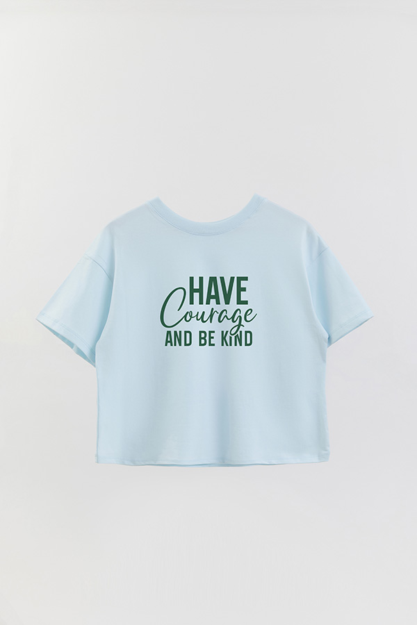 REMERA CROP ESTAMPADA GR HAVE COURAGE AND BE KIND