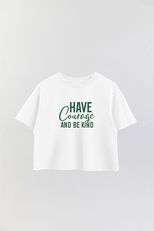 REMERA CROP ESTAMPADA GR HAVE COURAGE AND BE KIND