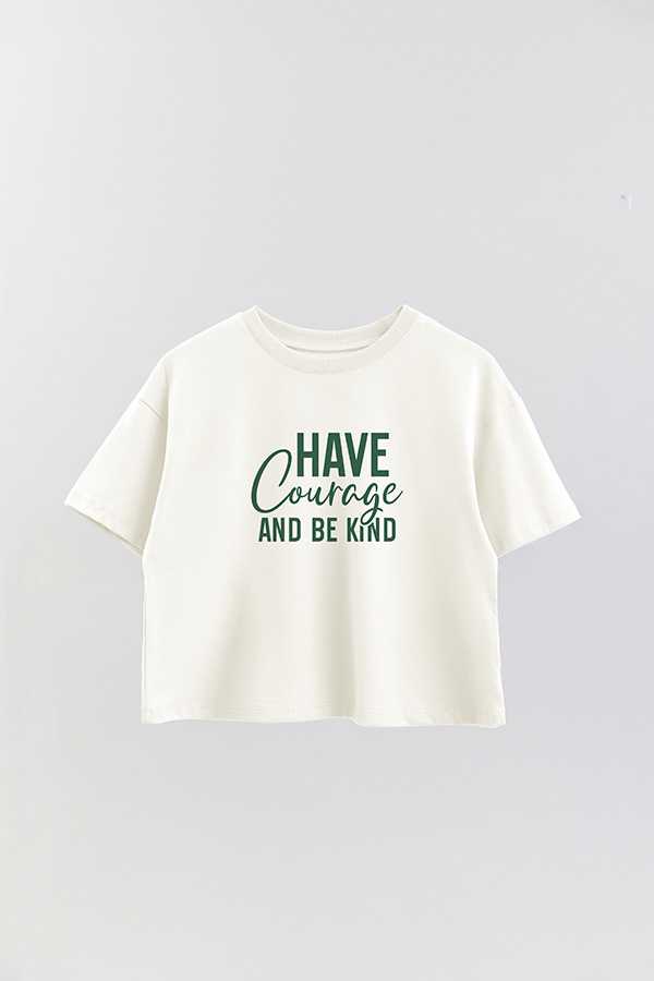 REMERA CROP ESTAMPADA GR HAVE COURAGE AND BE KIND