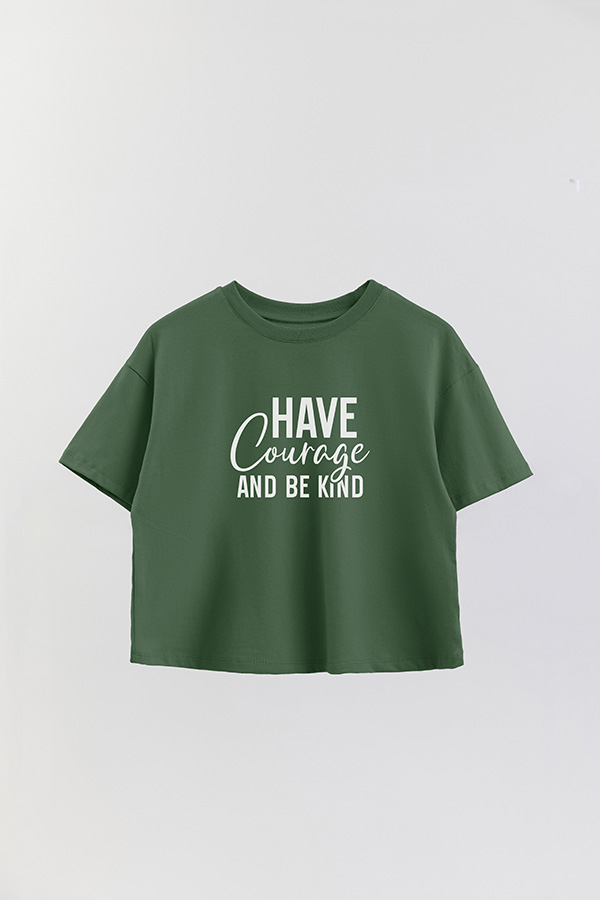 REMERA CROP ESTAMPADA GR HAVE COURAGE AND BE KIND