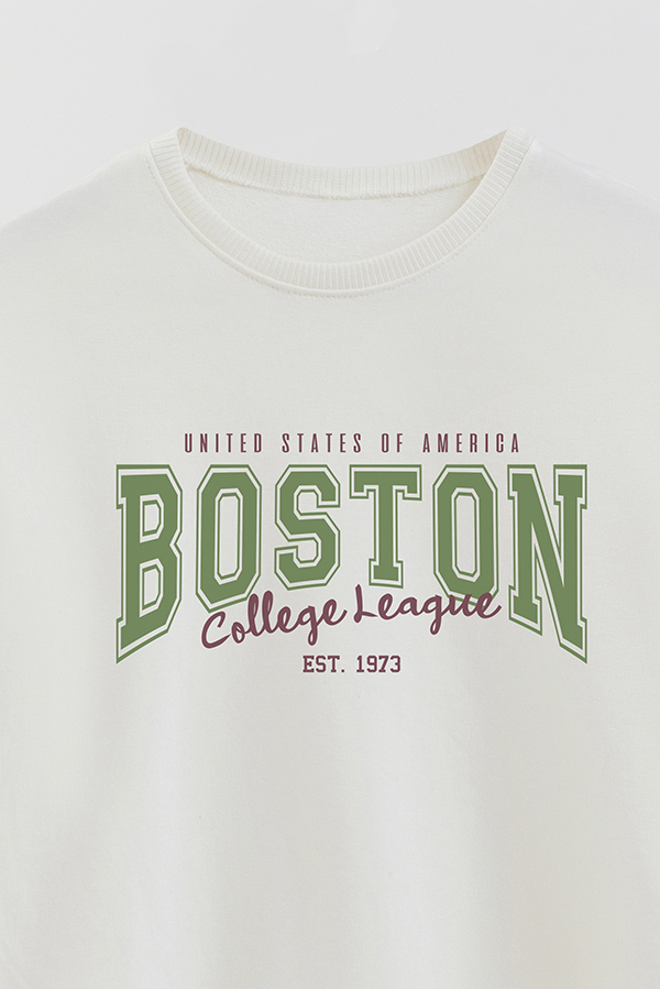 BUZO CREWNECK RUSTICO VARSITY GIRL BOSTON