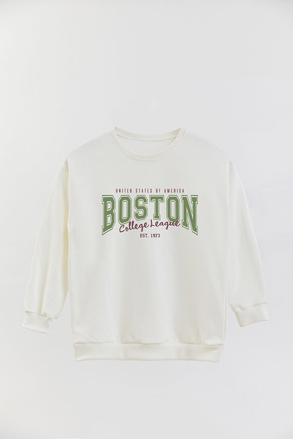BUZO CREWNECK RUSTICO VARSITY GIRL BOSTON