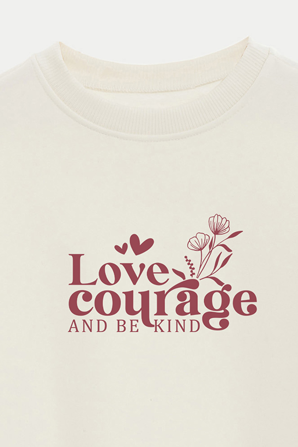 BUZO CROP FRISA ESTAMPADO MINIMAL LOVE COURAGE