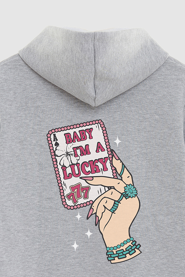 HOODIE ESTAMPADO WESTERN PINK LUCKY