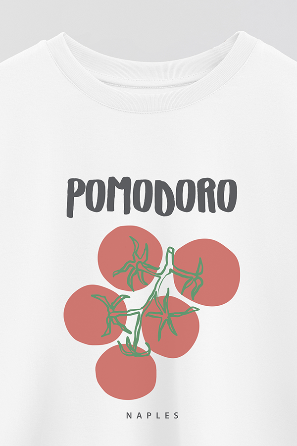REMERA CROP ESTAMPADA ITALY POMODORO NAPLES
