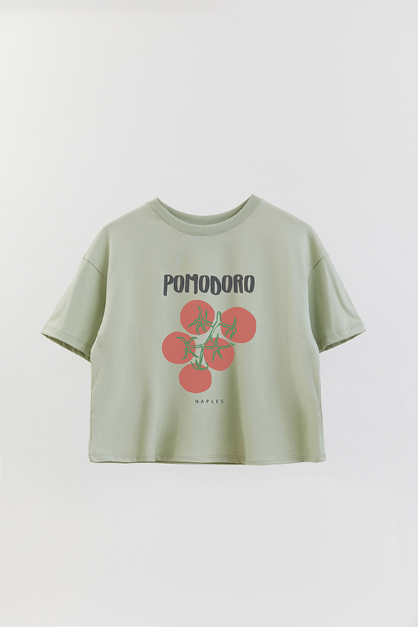 REMERA CROP ESTAMPADA ITALY POMODORO NAPLES