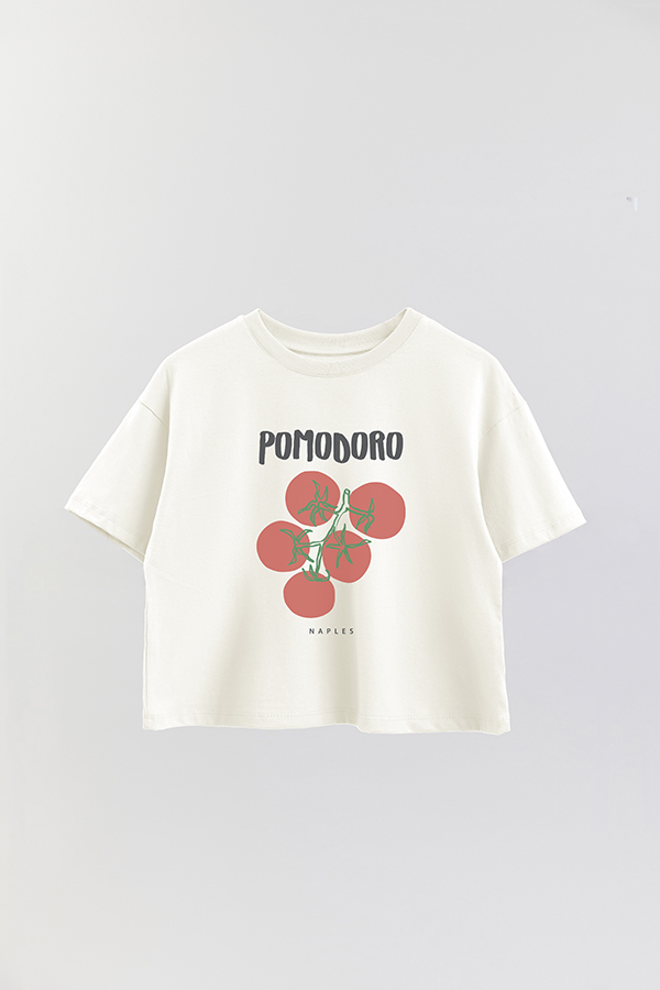 REMERA CROP ESTAMPADA ITALY POMODORO NAPLES