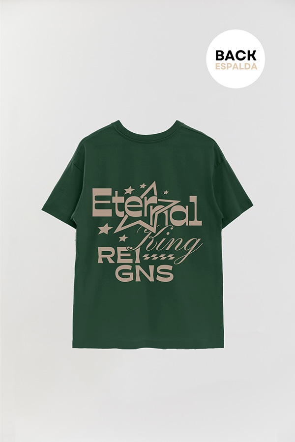 REMERA OVER ESTAMPADA UNISEX ESPALDA ETERNAL KING