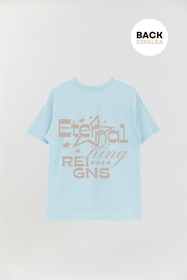 REMERA OVER ESTAMPADA UNISEX ESPALDA ETERNAL KING