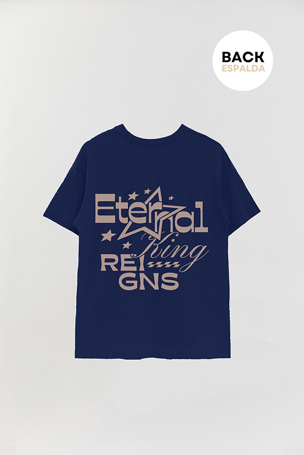 REMERA OVER ESTAMPADA UNISEX ESPALDA ETERNAL KING