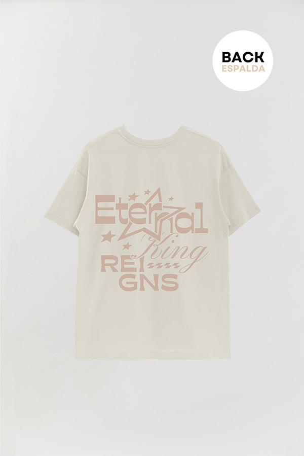 REMERA OVER ESTAMPADA UNISEX ESPALDA ETERNAL KING