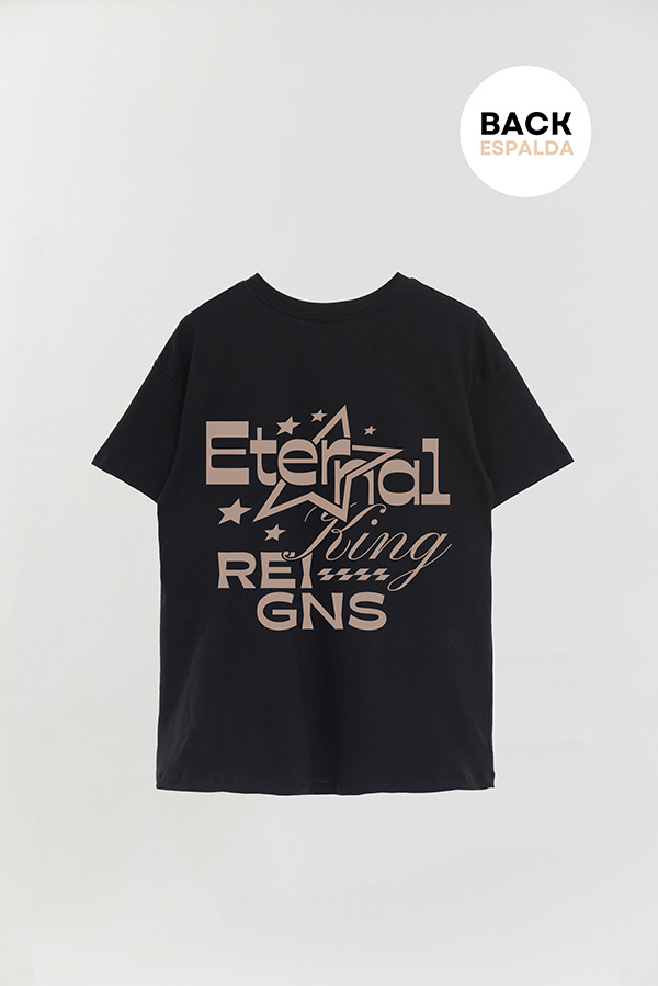 REMERA OVER ESTAMPADA UNISEX ESPALDA ETERNAL KING