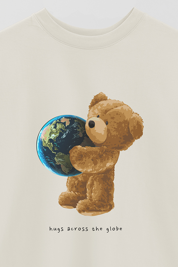 REMERA OVER ESTAMPADA UNISEX TEDDY GLOBE