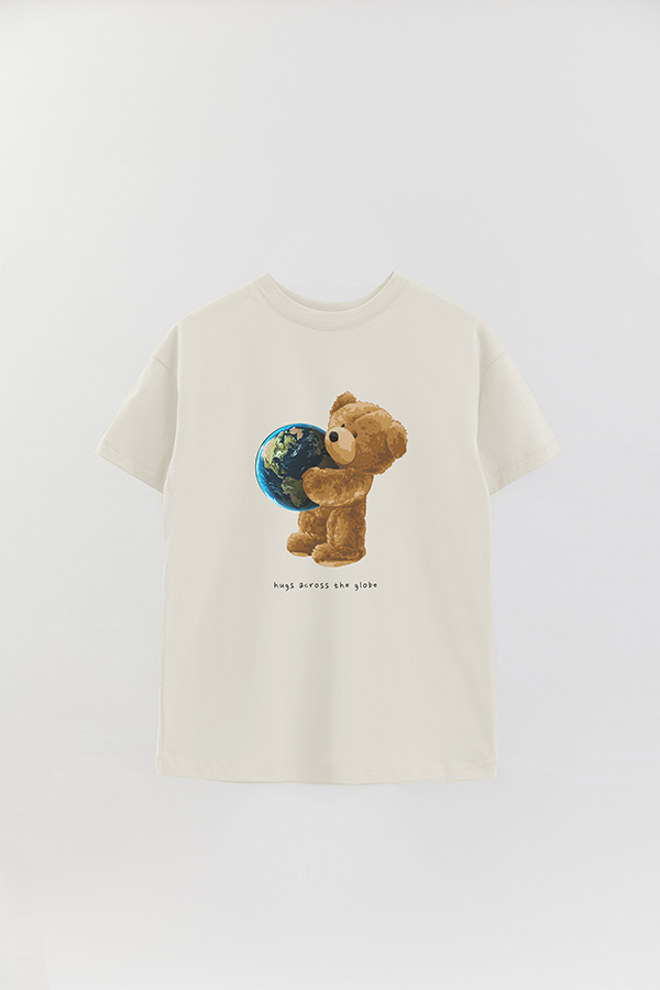 REMERA OVER ESTAMPADA UNISEX TEDDY GLOBE