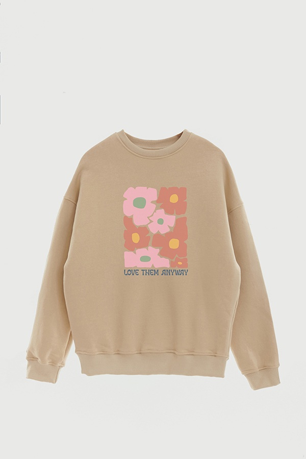 CREWNECK FRISA CHRISTIAN BOHO FLOWERS LOVE