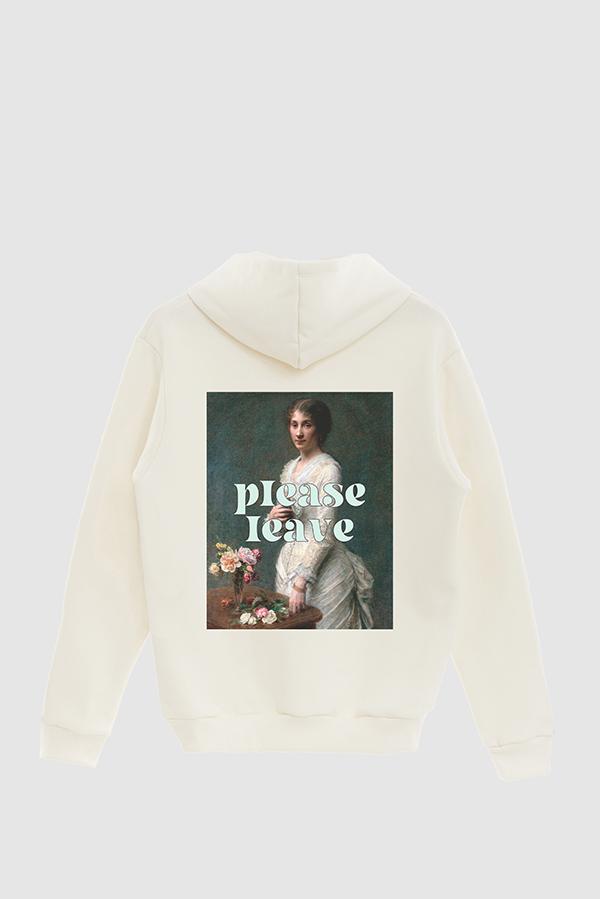 HOODIE ESTAMPADO POSTER PLEASE LEAVE