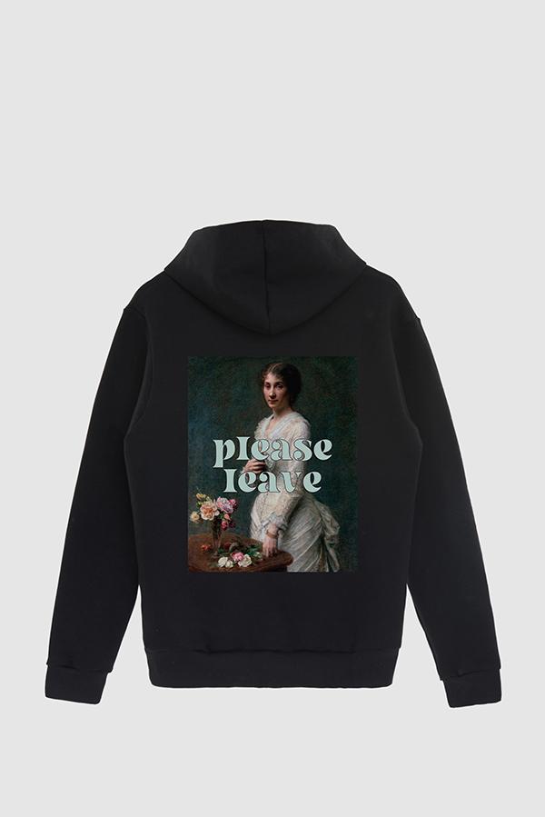 HOODIE ESTAMPADO POSTER PLEASE LEAVE
