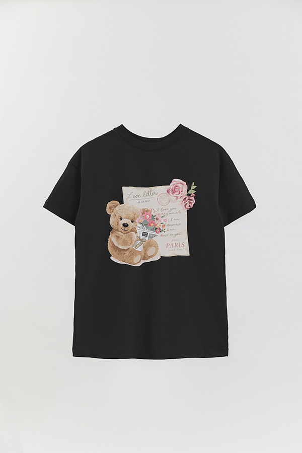 REMERA OVER ESTAMPADA UNISEX TEDDY LOVE LETTER