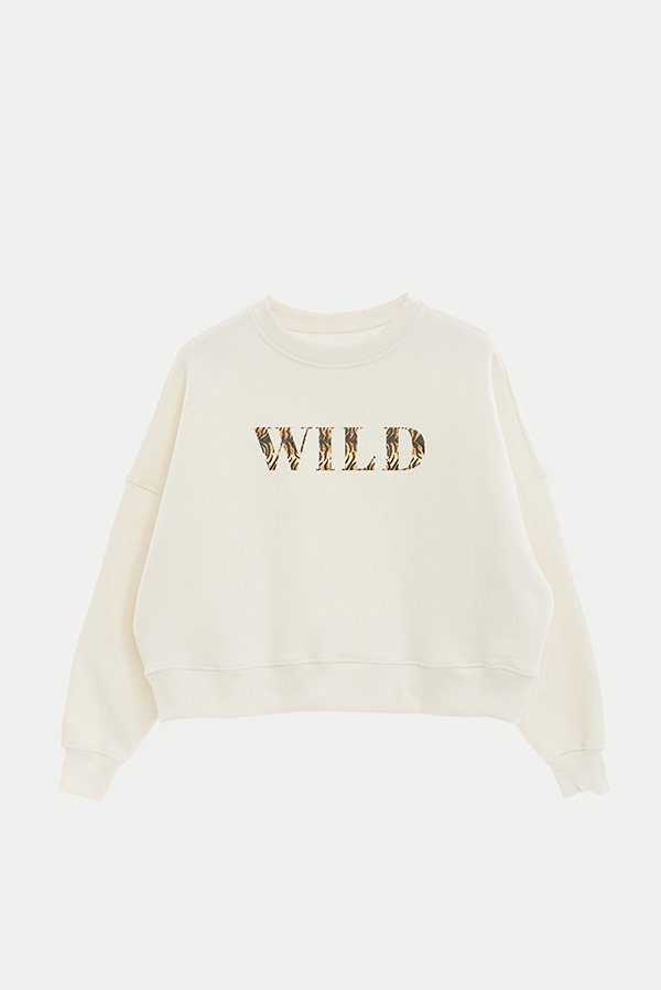 BUZO CROP ESTAMPADO ANIMAL PRINT WILD