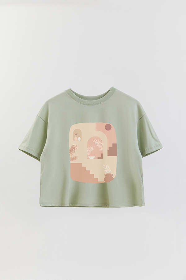 REMERA CROP ESTAMPADA ART 117