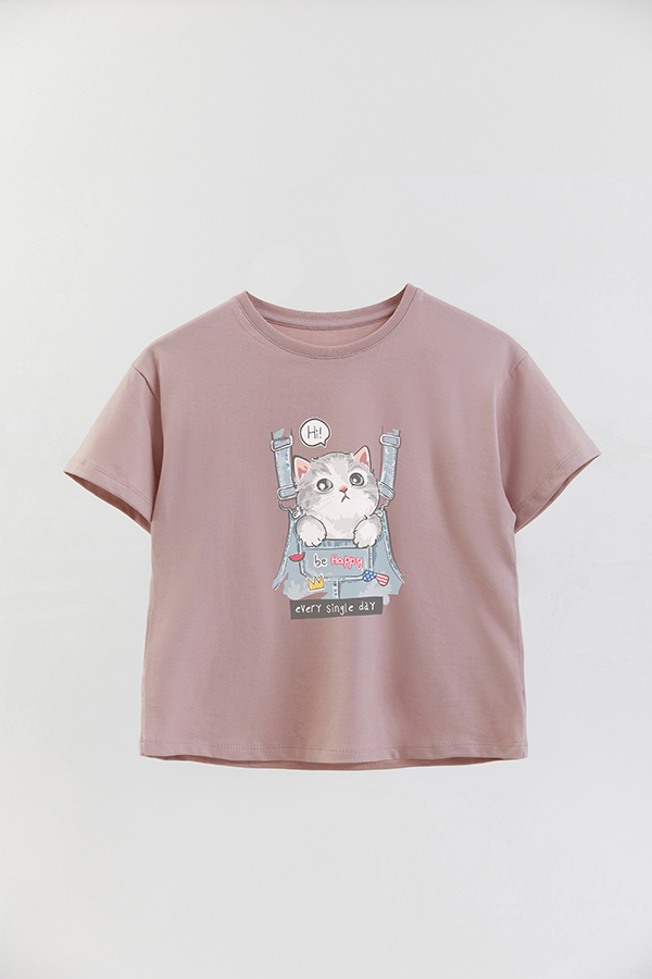 REMERA GIRL OVER KITTY DREAMS BE HAPPY