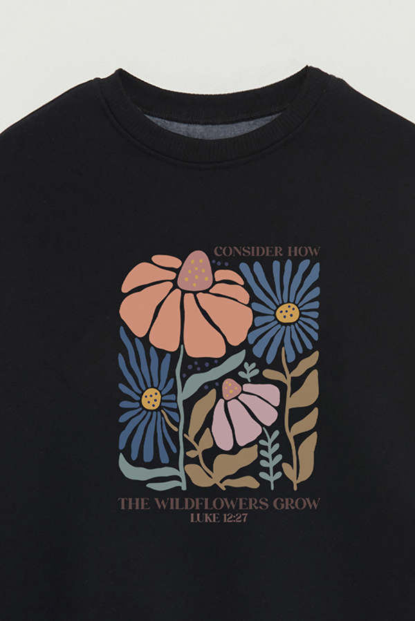 CREWNECK FRISA CHRISTIAN BOHO FLOWERS GROW