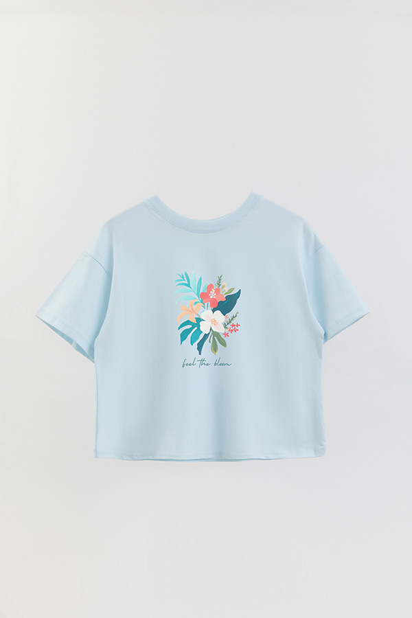 REMERA CROP ESTAMPADA COASTAL FEEL THE BLOOM