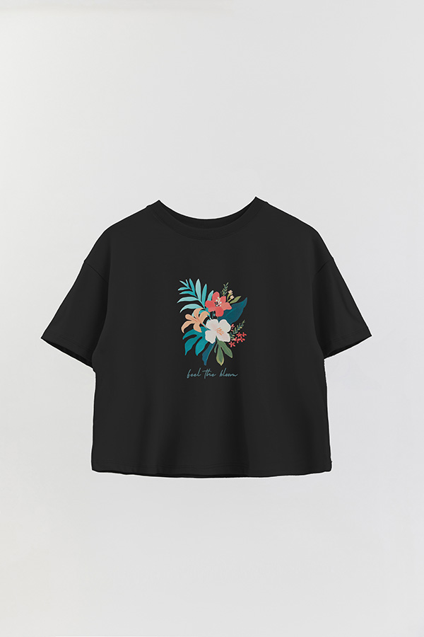REMERA CROP ESTAMPADA COASTAL FEEL THE BLOOM
