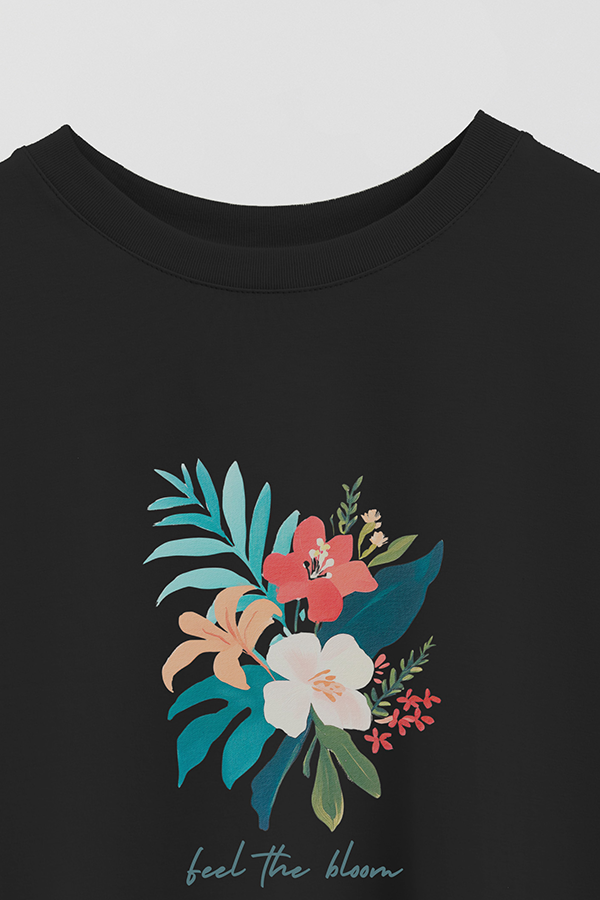 REMERA CROP ESTAMPADA COASTAL FEEL THE BLOOM