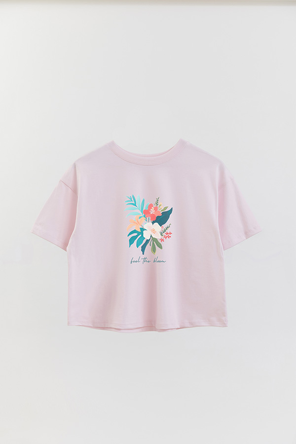 REMERA CROP ESTAMPADA COASTAL FEEL THE BLOOM