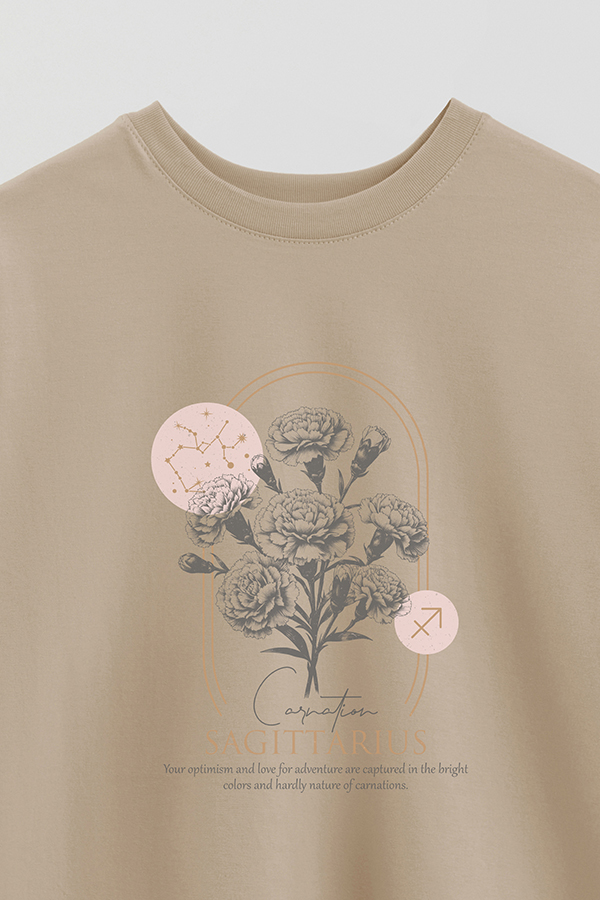 REMERA OVER ESTAMPADA ZODIAC SAGITTARIUS