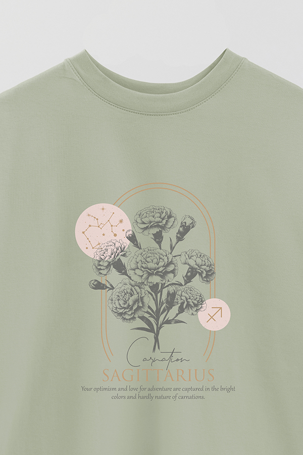REMERA OVER ESTAMPADA ZODIAC SAGITTARIUS
