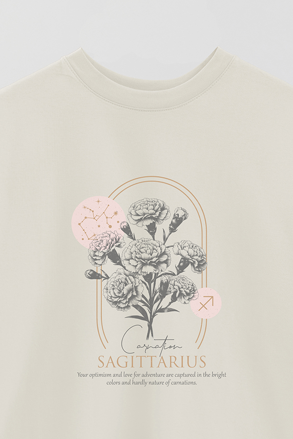 REMERA OVER ESTAMPADA ZODIAC SAGITTARIUS