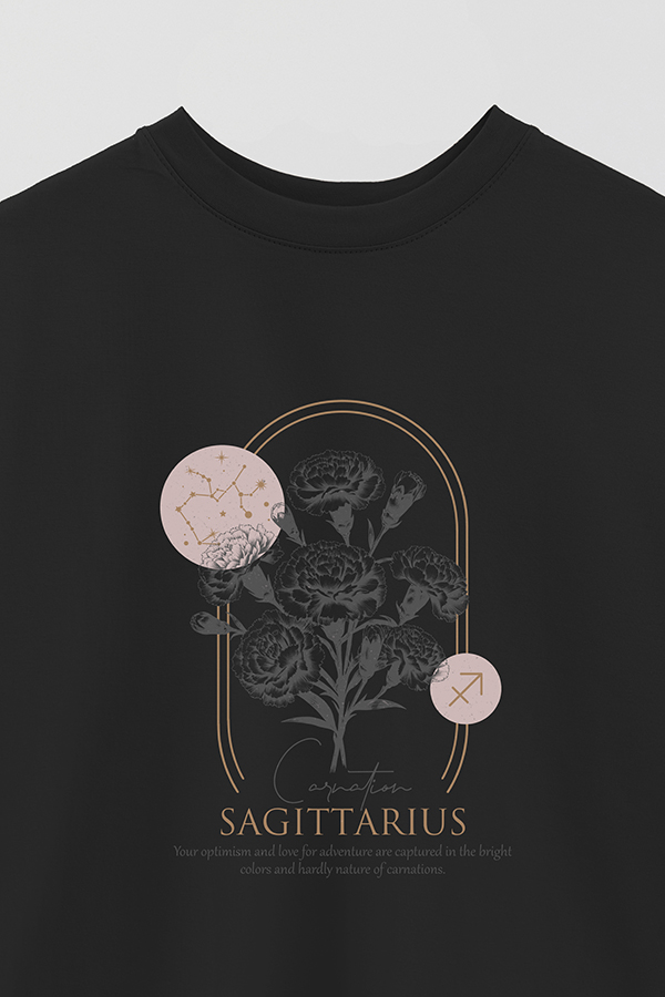 REMERA OVER ESTAMPADA ZODIAC SAGITTARIUS
