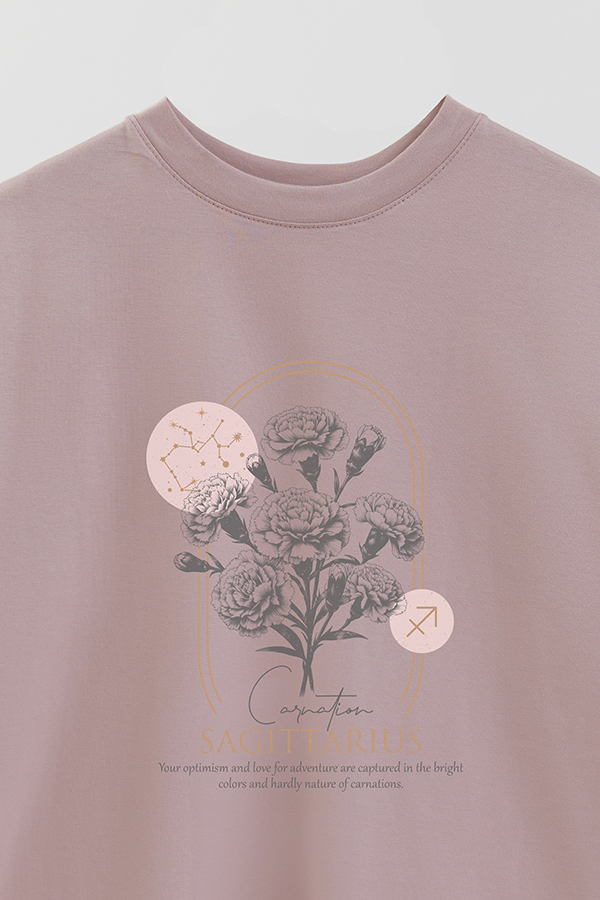 REMERA OVER ESTAMPADA ZODIAC SAGITTARIUS
