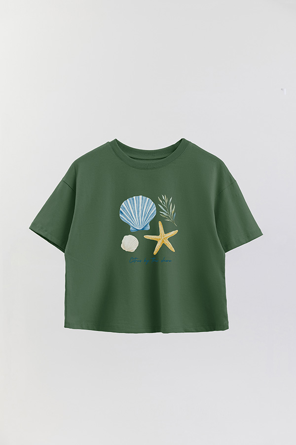 REMERA CROP ESTAMPADA COASTAL CITRUS BY THE SHORE