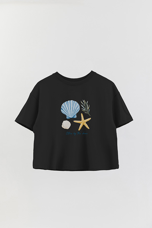 REMERA CROP ESTAMPADA COASTAL CITRUS BY THE SHORE