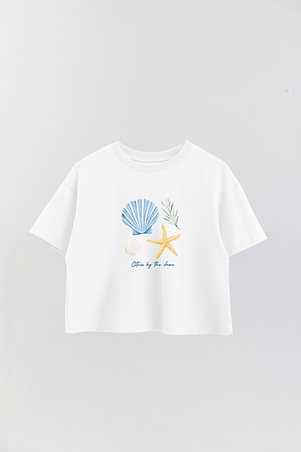 REMERA CROP ESTAMPADA COASTAL CITRUS BY THE SHORE