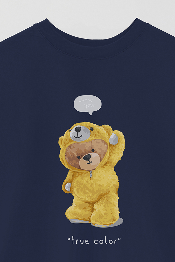 REMERA OVER ESTAMPADA UNISEX TEDDY TRUE COLOR