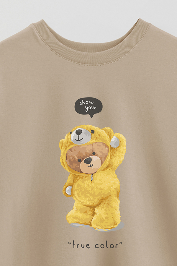 REMERA OVER ESTAMPADA UNISEX TEDDY TRUE COLOR