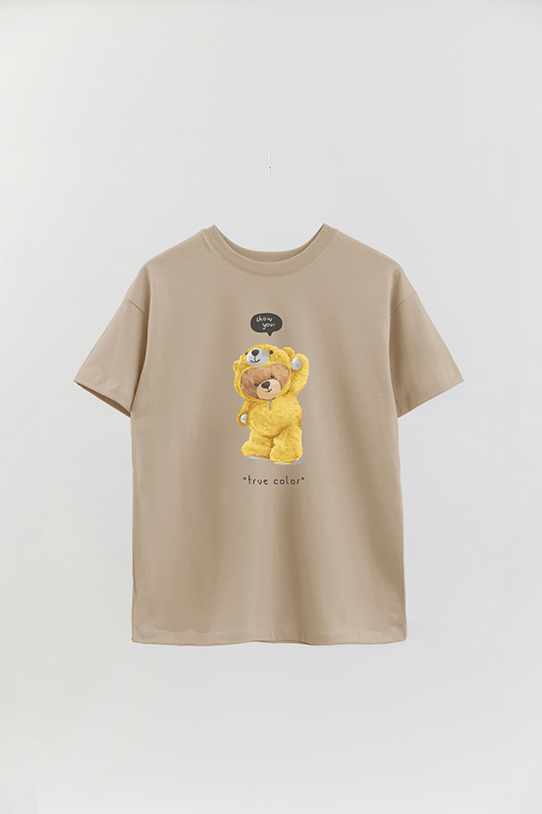 REMERA OVER ESTAMPADA UNISEX TEDDY TRUE COLOR