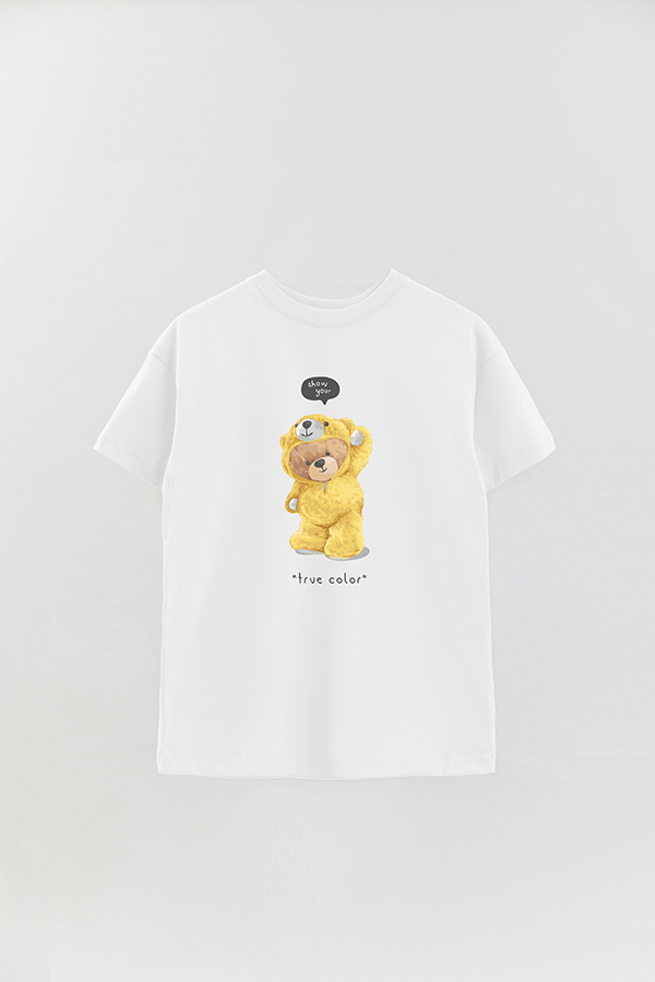 REMERA OVER ESTAMPADA UNISEX TEDDY TRUE COLOR