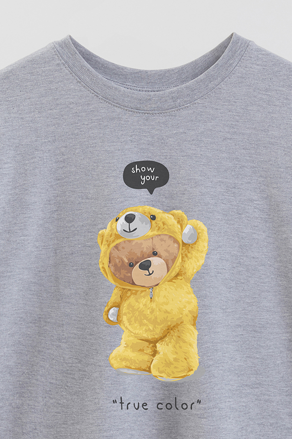REMERA OVER ESTAMPADA UNISEX TEDDY TRUE COLOR