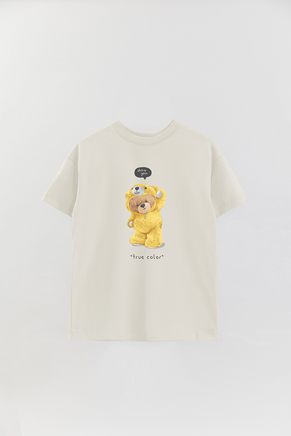 REMERA OVER ESTAMPADA UNISEX TEDDY TRUE COLOR