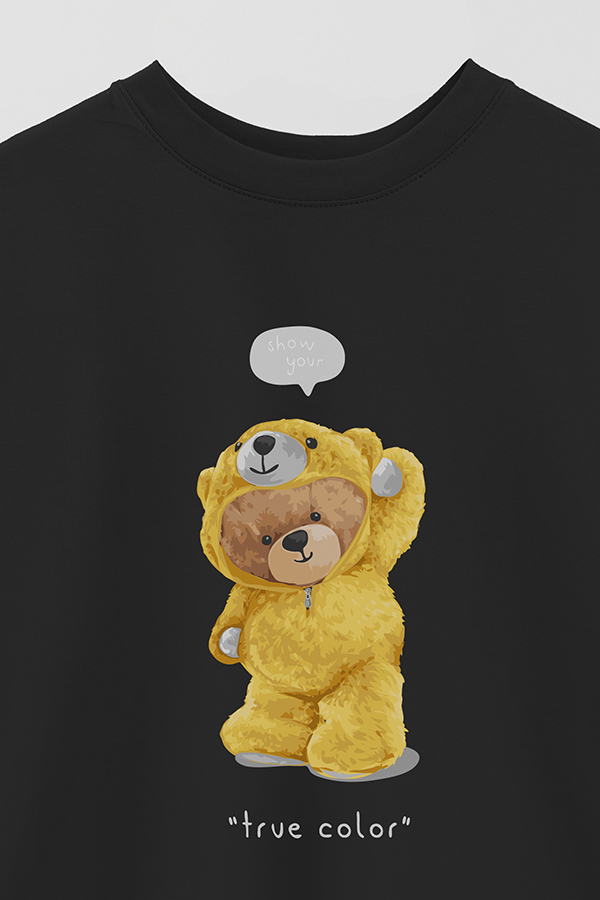 REMERA OVER ESTAMPADA UNISEX TEDDY TRUE COLOR