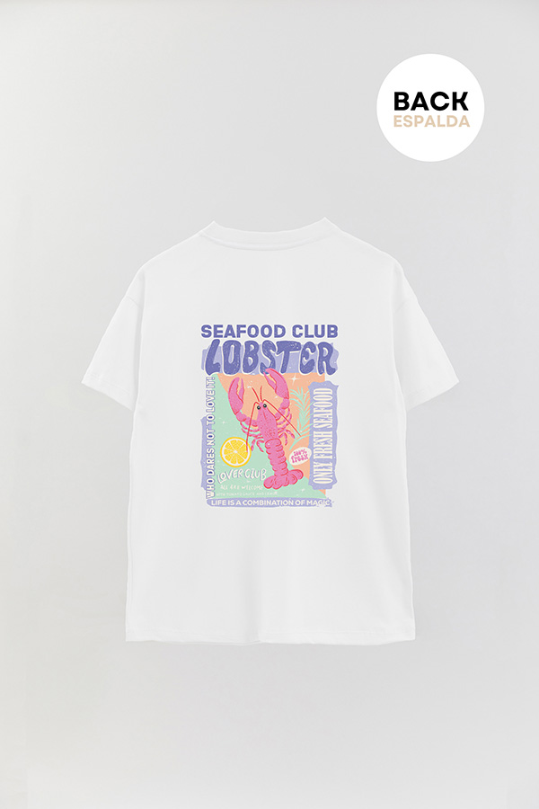 REMERA OVER FB ESTAMPADA SEAFOOD LOBSTER
