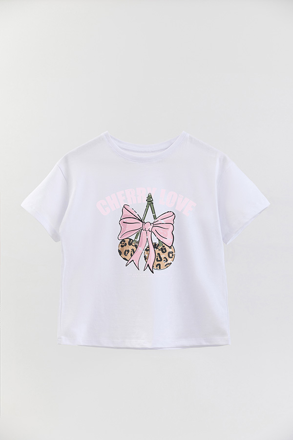 REMERA GIRL OVER CHERRY LOVE